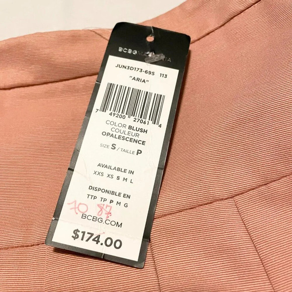 BCBGMaxazria Skirt Womens Size Small Blush Aria Pleated Rear Zip Casual - Picture 5 of 14